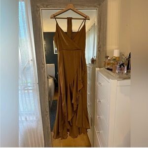 Bronze silky formal dress